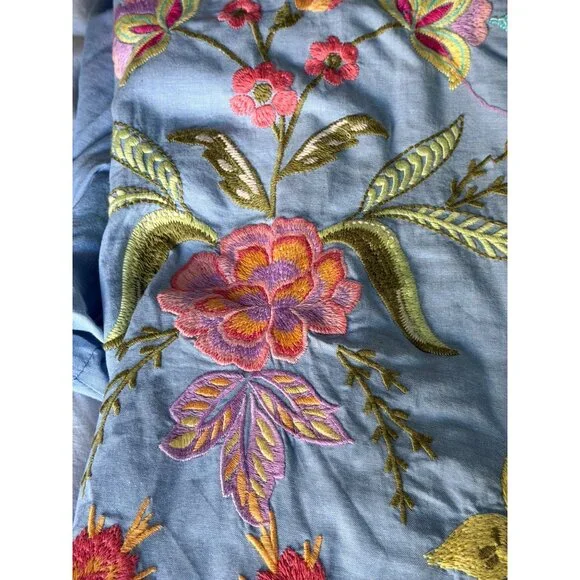 Johnny Was Camellia Embroidered Cotton Dress Size Small New With Tags - Picture 14 of 16